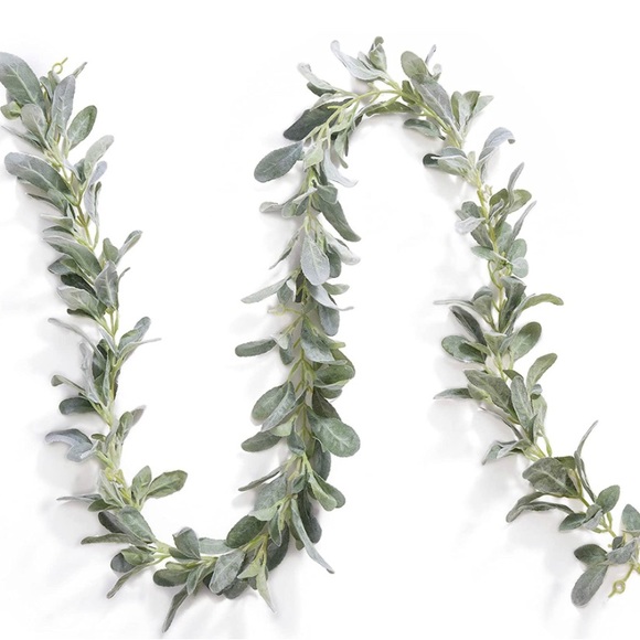 27 count | Lambs Ear Garlands & Pink Roses Set Wedding Flowers Greenery Decor - Picture 2 of 6